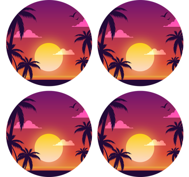 Untersetzer geek mit tropischem sonnenuntergangs-motiv - TenStickers