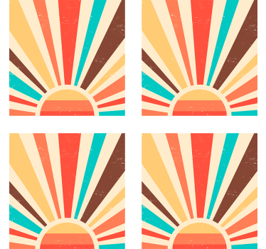 Untersetzer vintage Abstrakter vintage sonnenuntergang - TenStickers