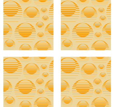 Vintage Untersetzer retro-sonnenmuster - TenStickers