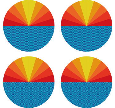 Untersetzer geek mit lebhaftem geometrischem kreisdesign - TenStickers