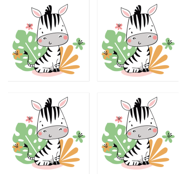 Untersetzer geek mit niedlichem zebra charakter - TenStickers
