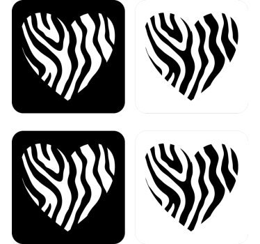 Untersetzer geek herzform mit zebra-muster - TenStickers