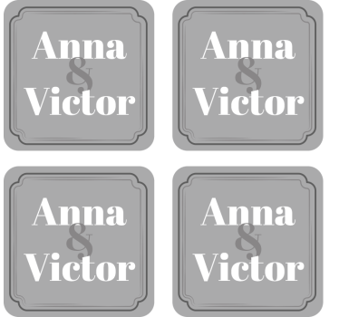 Bierdeckel hochzeit mit individuellen initialen - TenStickers