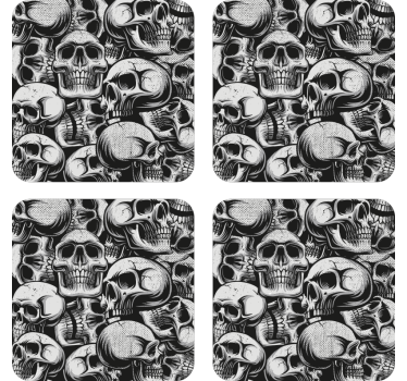 Untersetzer geek mit monochromem totenkopf-muster - TenStickers