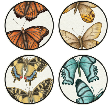 Untersetzer geek buntes schmetterlingsset - TenStickers