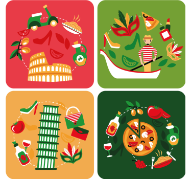 Untersetzer geek italienische genussreise - TenStickers