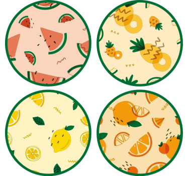 Untersetzer geek mit tropischen fruchtmustern - TenStickers