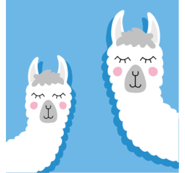 Untersetzer geek mit verspielten llama figuren - TenStickers
