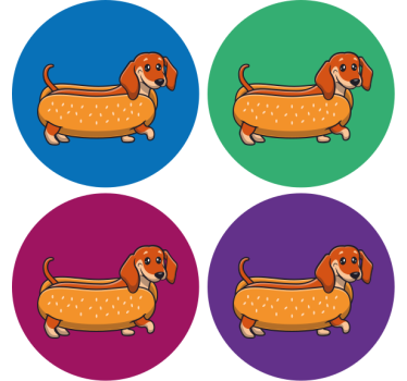 Untersetzer geek spielender dackel - TenStickers