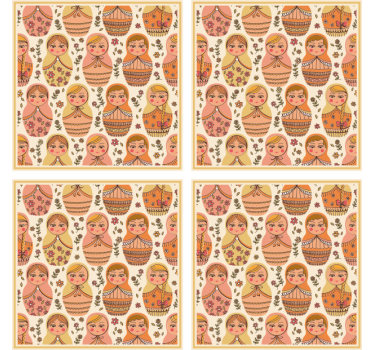 Untersetzer geek mit buntem matroschka-muster - TenStickers