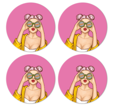 Untersetzer geek verspielt mit sonnenbrille - TenStickers