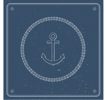 Vintage untersetzer mit anker und seil - TenStickers