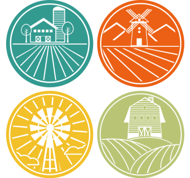 Vintage untersetzer mit ländlichen runden motiven - TenStickers
