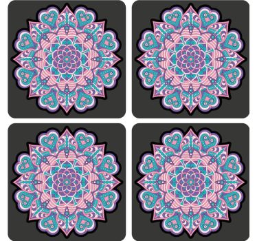 Untersetzer geek buntes herz mandala - TenStickers
