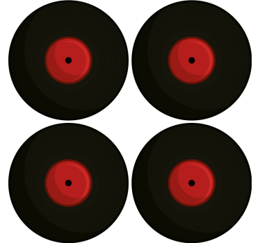 Vintage untersetzer im retro vinyl schallplatten design - TenStickers
