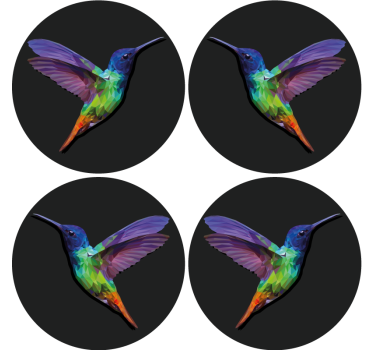 Untersetzer geek mit buntem kolibri-motiv - TenStickers