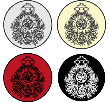 Vintage untersetzer mit rosen und taschenuhr - TenStickers