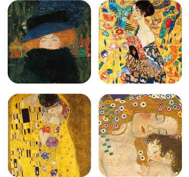 Vintage untersetzer mit klassischen kunstporträts - TenStickers