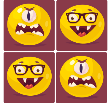 Untersetzer geek mit lustigen smiley-gesichtern - TenStickers