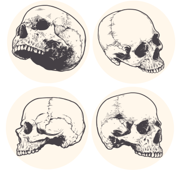 Untersetzer geek mit totenkopf-illustrationen - TenStickers
