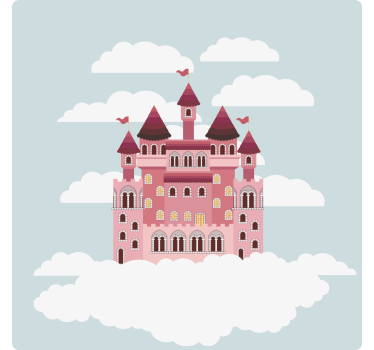 Untersetzer geek märchenschloss illustration - TenStickers