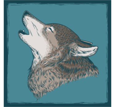 Untersetzer geek mit heulender wolf illustration - TenStickers