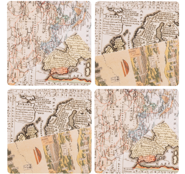 Vintage untersetzer mit alten kartenmotiven - TenStickers