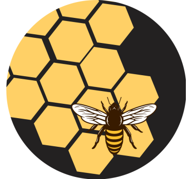 Untersetzer geek mit bienen- und wabenmuster - TenStickers