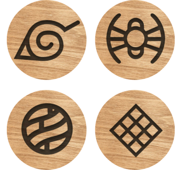 Untersetzer geek symbolische holzscheiben - TenStickers