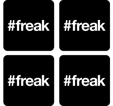 Untersetzer geek schwarzer hintergrund mit hashtag - TenStickers