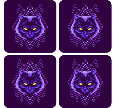 Untersetzer geek mit eleganter katzenillustration - TenStickers