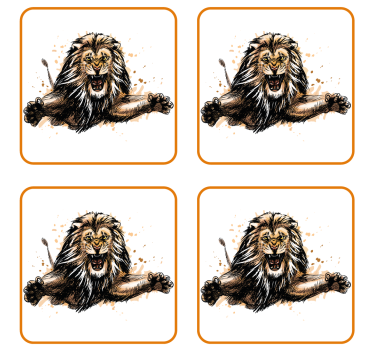 Vintage Untersetzer wilde löwenillustration - TenStickers