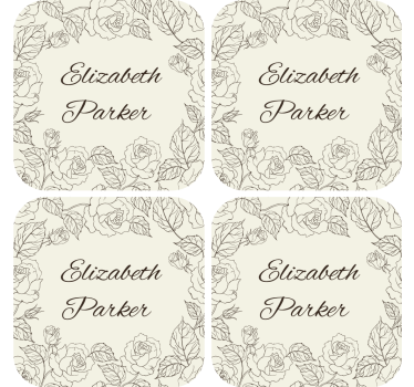 personalisierte Untersetzer Vintage-rosen - TenStickers