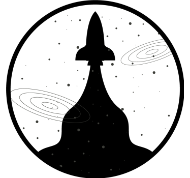 Untersetzer geek rakete silhouette mit sternen - TenStickers