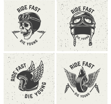 Untersetzer Geek totenkopf mit rennbrille - TenStickers