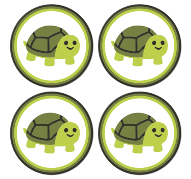Untersetzer geek mit lächelnder schildkröte grafik - TenStickers