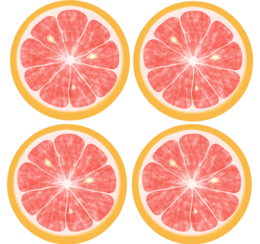 Untersetzer geek mit zitrusfrucht-motiv - TenStickers