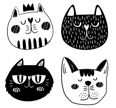Untersetzer geek mit verspielten katzenillustrationen - TenStickers