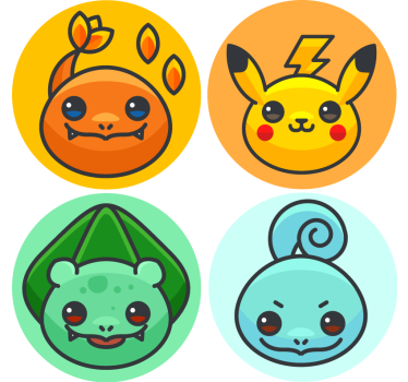 Untersetzer geek mit niedlichen comicfiguren - TenStickers