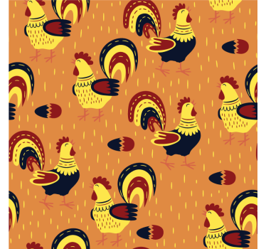 Untersetzer geek mit buntem hahn-muster - TenStickers