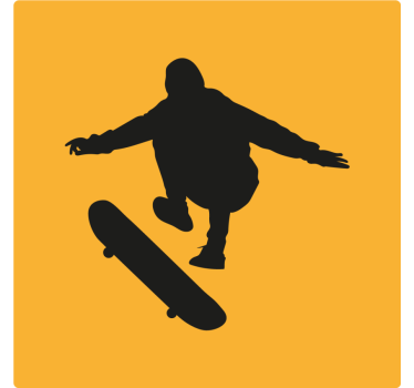 Vintage untersetzer mit skaterfigur silhouette - TenStickers