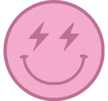 Untersetzer geek verspielt pinkes smiley emblem - TenStickers