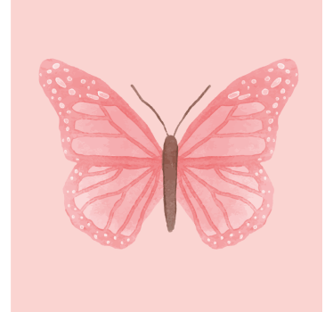 Vintage untersetzer mit rosa schmetterlingsillustration - TenStickers