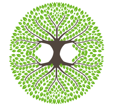 Untersetzer geek mit üppiger grüner baum-silhouette - TenStickers