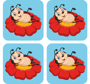 Untersetzer geek fröhlicher käfer charakter - TenStickers