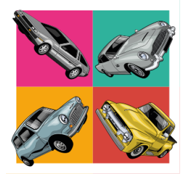 Vintage untersetzer klassisches auto quartett - TenStickers