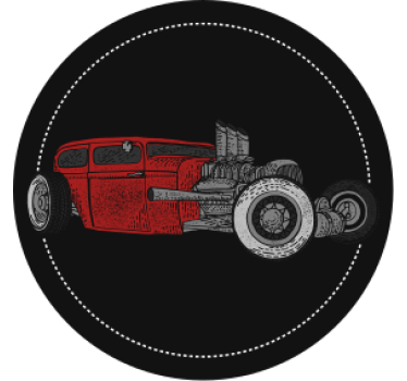 Vintage untersetzer mit klassischer hot rod illustration - TenStickers