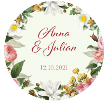 Bierdeckel hochzeit floral persönlich gestaltet - TenStickers