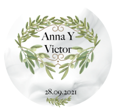 Bierdeckel hochzeit olivenkranz emblem - TenStickers