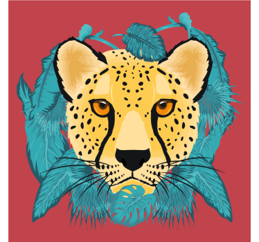 Untersetzer geek mit stilisierter leopardenillustration - TenStickers